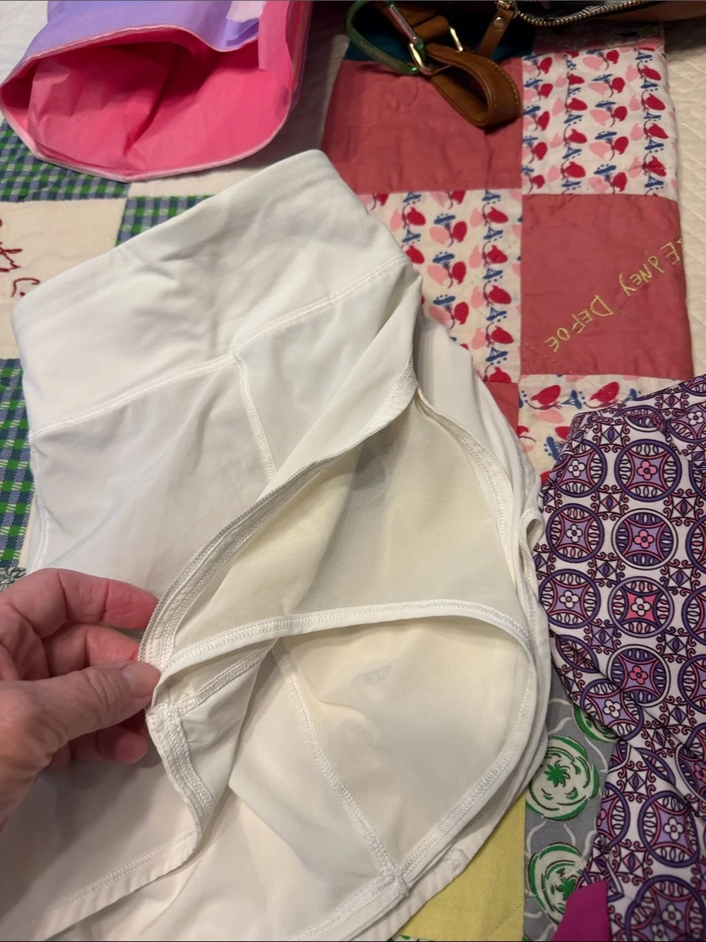 lululemon athletica White Athletic Shorts with Liner